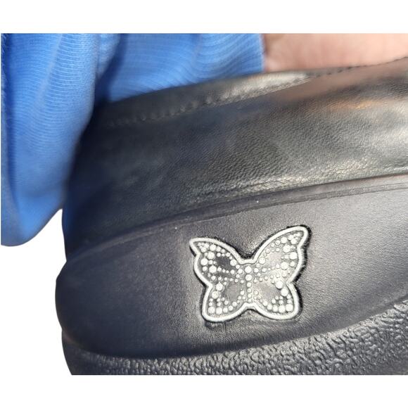 Vintage Y2K Alegria Black Leather Chunky Mary Jane Casual Shoes Slip Resist 38 - Picture 6 of 9